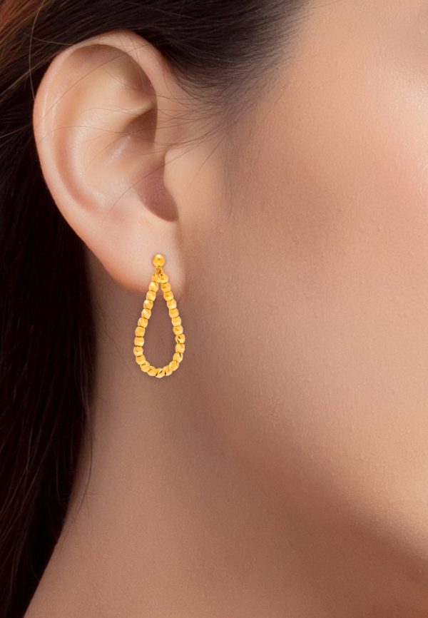 TOMEI Vogue Drop Beads Earrings, Yellow Gold 916 Fashion