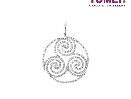 TOMEI Triplicity of  Waves with Razzmatazz Pendant, Diamond White Gold 750 (P3929) Supply