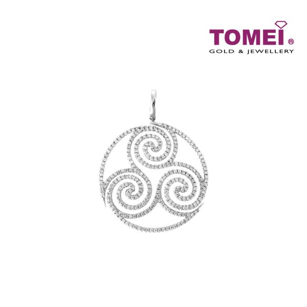 TOMEI Triplicity of  Waves with Razzmatazz Pendant, Diamond White Gold 750 (P3929) Supply