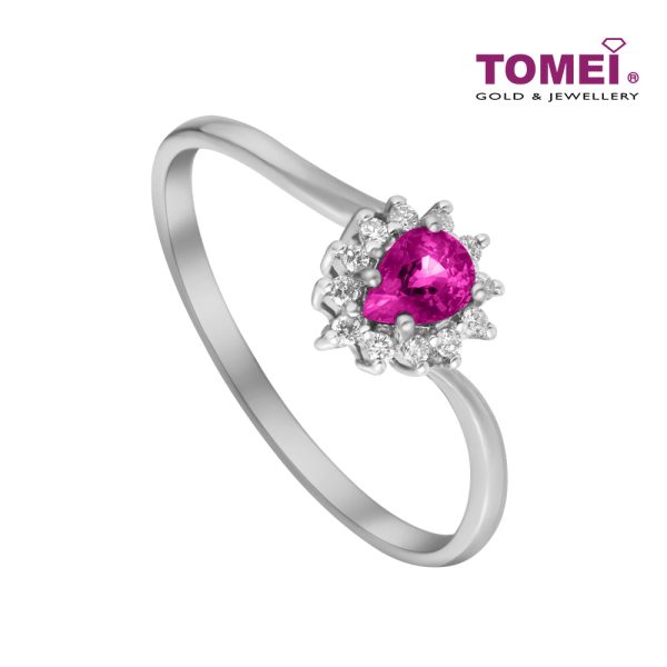 TOMEI Gemstone with Diamond Ring, White Gold 375 For Discount