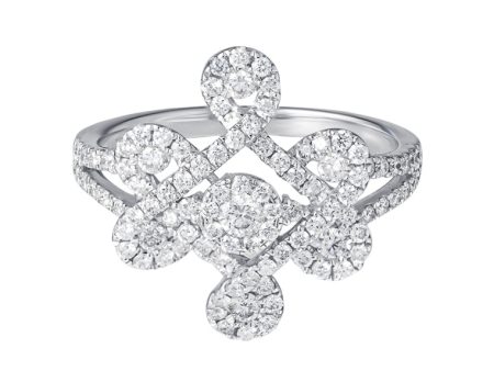 TOMEI Ruyi Knot Diamond Ring, White Gold 750 For Cheap