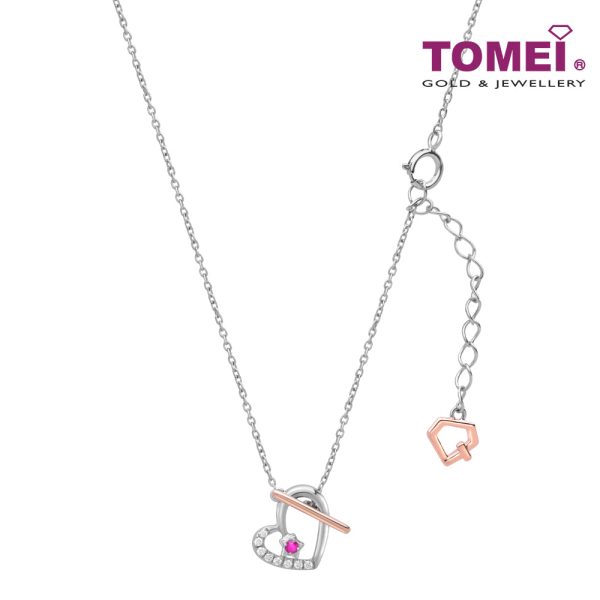 TOMEI Love Joins Us Together Ruby Necklace, White Gold 585 For Cheap