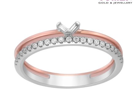 TOMEI Precious Trinity Collection Diamond Ring, White+Rose Gold 585 For Discount