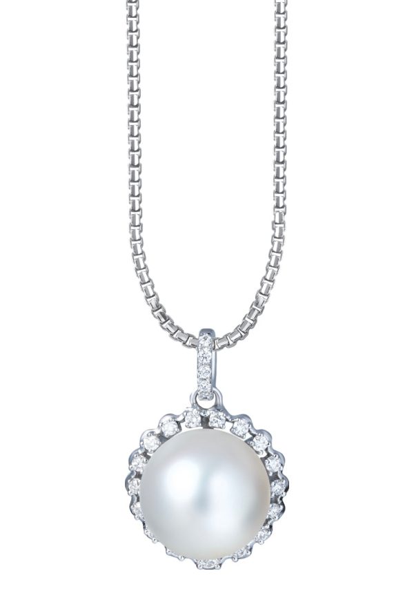 TOMEI Pearl Pendant, White Gold 750 Discount