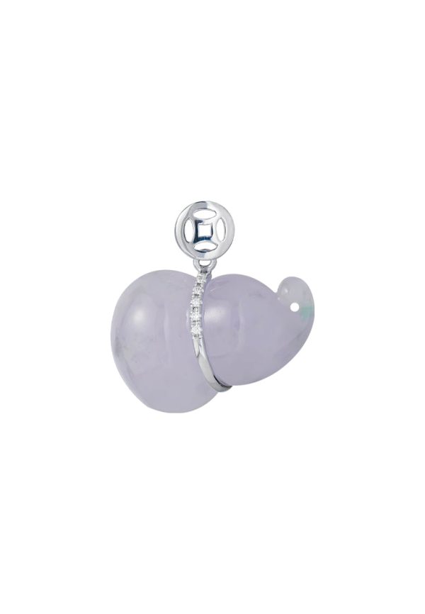 TOMEI Purple Jade Gourd Pendant, White Gold 750 For Discount