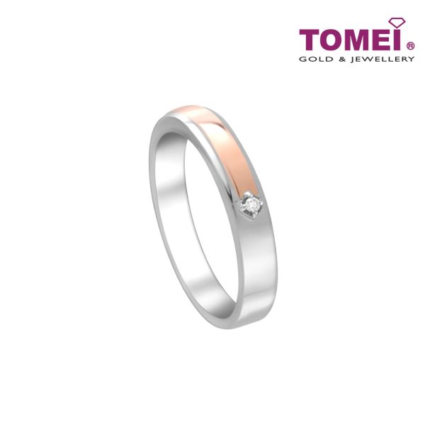 TOMEI EB Evermore Ring For Him, White+Rose Gold 750 Supply