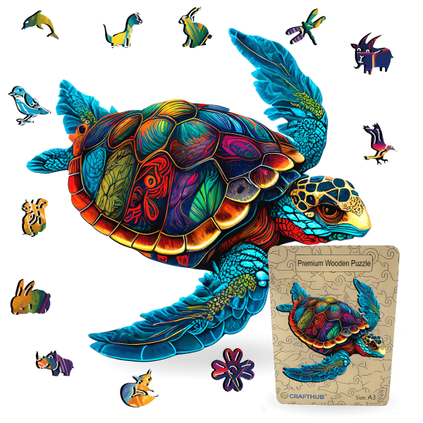 Vibrant Sea Turtle - Jigsaw Puzzle Cheap