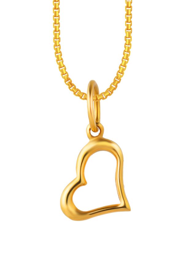 TOMEI Open Heart Dangling Pendant, Yellow Gold 916 Supply