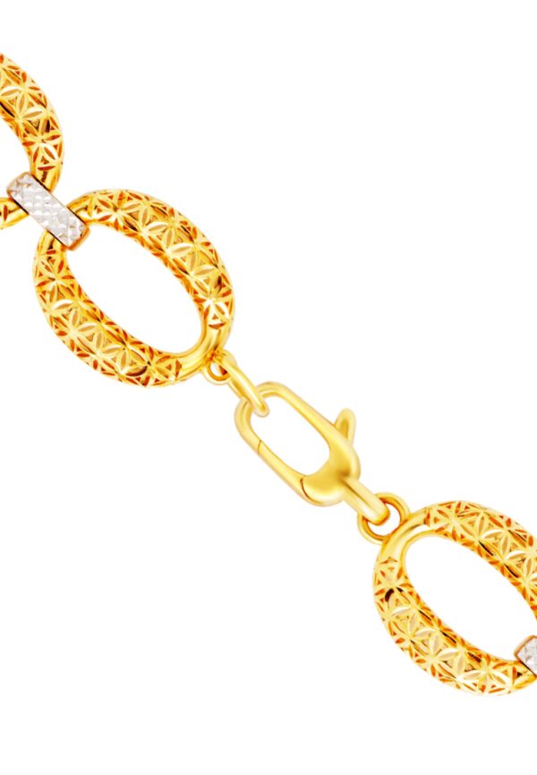 TOMEI Oval Flower Bracelet, Yellow Gold 916 on Sale