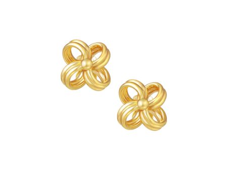 TOMEI Lusso Italia Knotted Flower Earrings, Yellow Gold 916 For Cheap