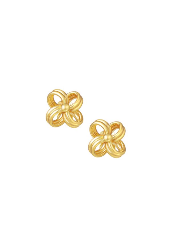 TOMEI Lusso Italia Knotted Flower Earrings, Yellow Gold 916 For Cheap