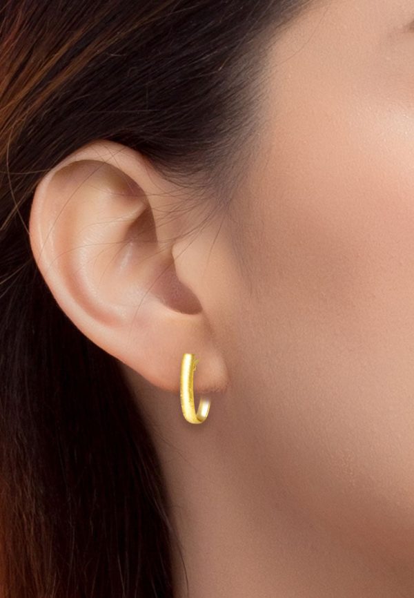 TOMEI Lusso Italia Matte Half Hoop Earrings, Yellow Gold 916 Discount