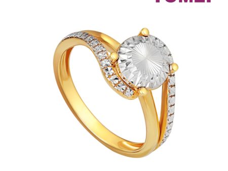 TOMEI Diamond Cut Collection Dazzling Oval Ring, Yelllow Gold 916 Cheap