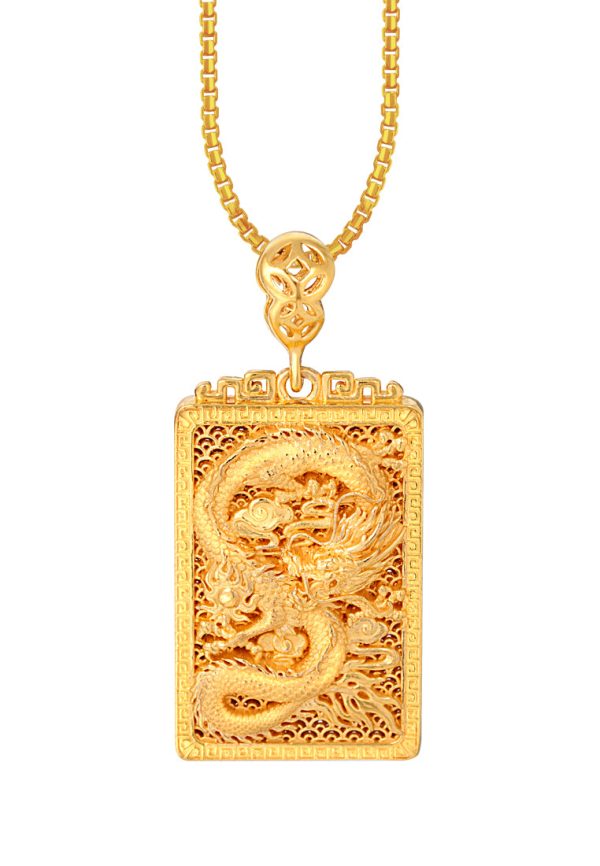 TOMEI Dragon Pendant, Yellow Gold 916 Online