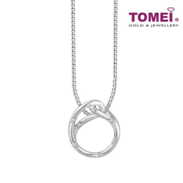 TOMEI Love Joins Us Together Pendant Set, White Gold 585 Online