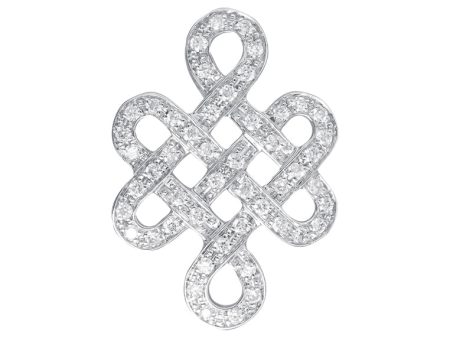 TOMEI Ruyi Knot Diamond Pendant, White Gold 750 Online Sale