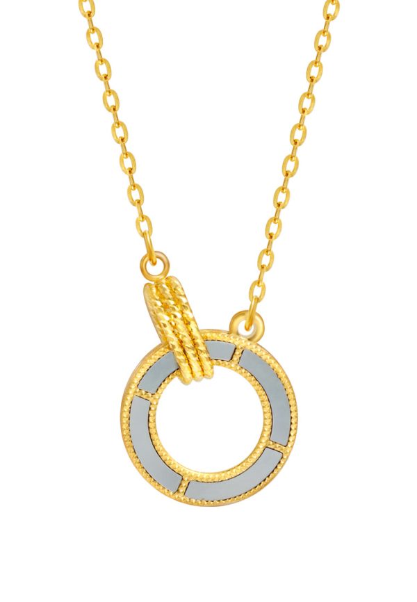 TOMEI Mother-Of-Pearl Circle Necklace, Yellow Gold 999 (5G) Online Hot Sale