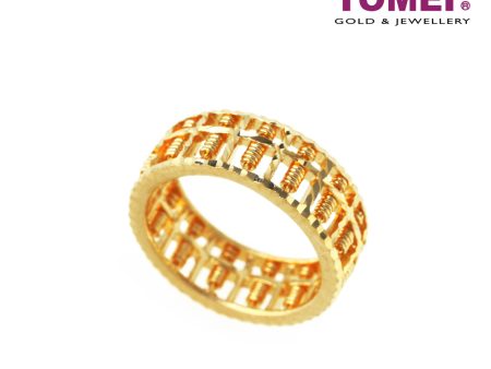 TOMEI Vignette of Abacus-esque Splendour Ring, Yellow Gold 916 (9O-CLSP-1C) Online Sale