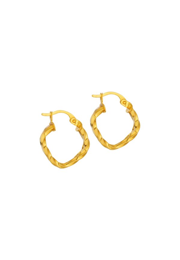 TOMEI Lusso Italia Dual-Tone Hoop Earrings, Yellow Gold 916 Cheap