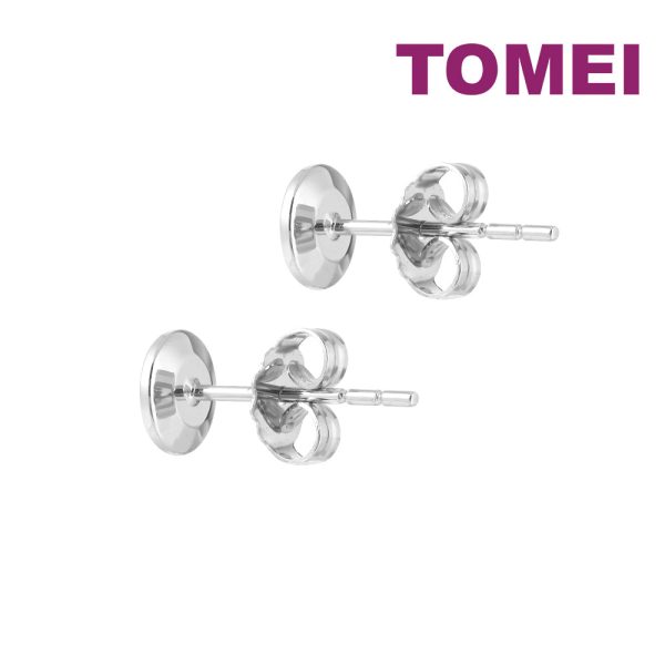 TOMEI Shining Button Earrings, White Gold 750 Cheap