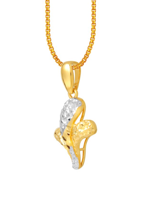 TOMEI Dual-Tone Mini Blossom Pendant, Yellow Gold 916 For Sale