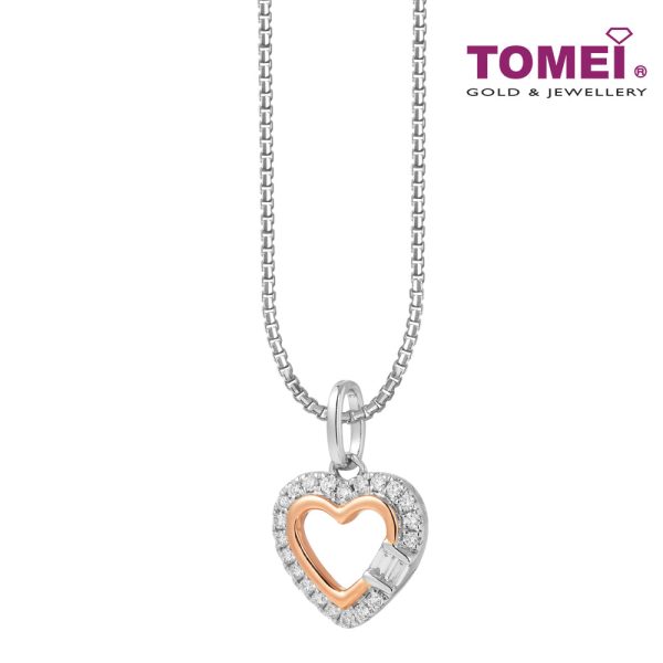 TOMEI Love Is Beautiful Collection Pendant Set, White+Rose Gold 585 Online Sale