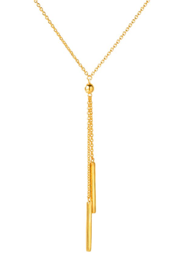 TOMEI Simplicity Double Bar Necklace, Yellow Gold 916 Cheap