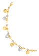 TOMEI Dual-Tone Lovely Beads Bracelet, Yellow Gold 916 Hot on Sale