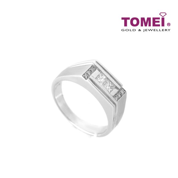 TOMEI Ring For Him, Diamond White Gold 750 (R1269) For Discount