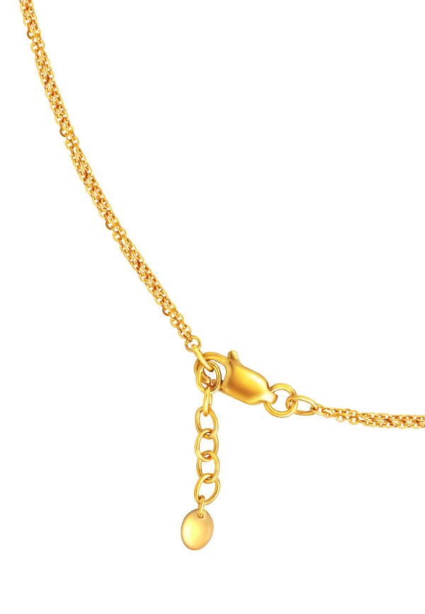 TOMEI Tri Tone Interwoven Beaded Necklace, Yellow Gold 916 Supply