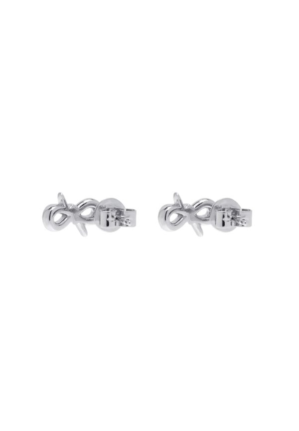 TOMEI Ribband Diamond Earrings, White Gold 585 Supply