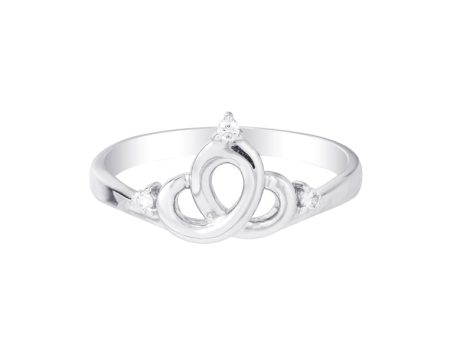 TOMEI Minimalist Crown Diamond Ring, White Gold 375 on Sale