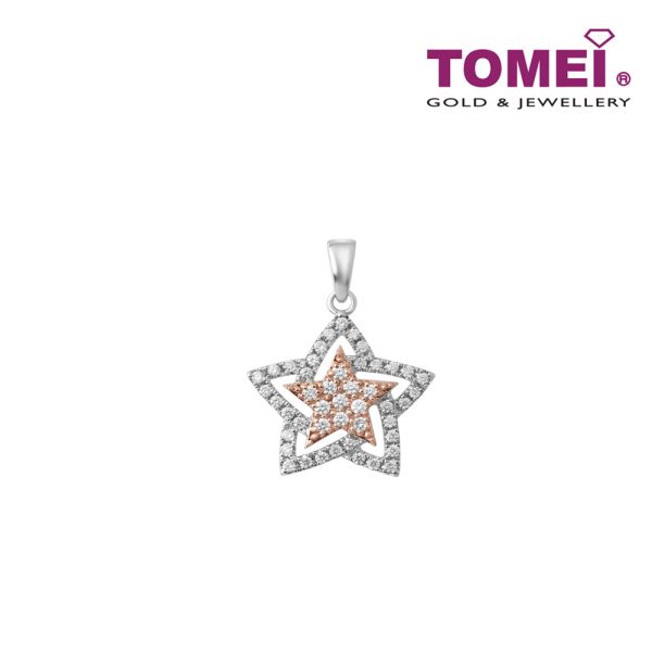 TOMEI Magical Diamond Pendant I White and Rose Gold 750 (18K) (P6243WR) For Cheap