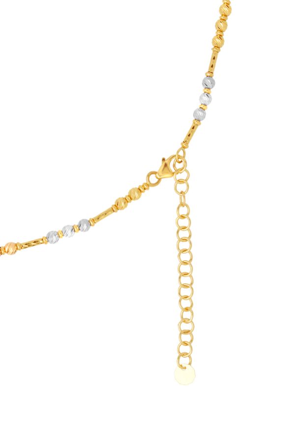 TOMEI Lusso Italia Tri-Tone Beads Necklace, Yellow Gold 916 Discount