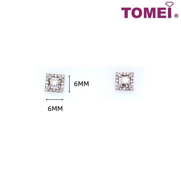 TOMEI Quadrated with Spellbound Effulgence Earrings, Diamond White Gold 750 Online Hot Sale