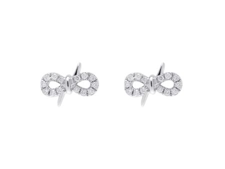 TOMEI Ribband Diamond Earrings, White Gold 585 Supply