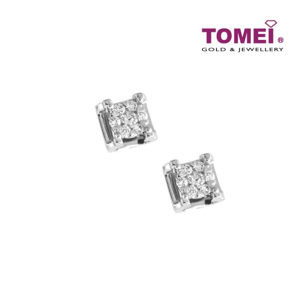 TOMEI Tulip Earrings, Diamond White Gold 750 (E1945) For Cheap