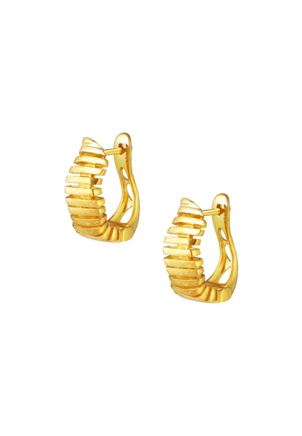 TOMEI Sri Puteri Collection Dominoes Earrings, Yellow Gold 916 Discount