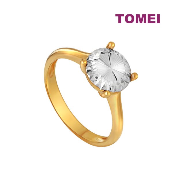 TOMEI Diamond Cut Collection Round Ring, Yellow Gold 916 Cheap