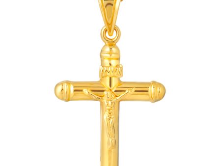 TOMEI Lusso Italia Cross Pendant, Yellow Gold 916 Online Hot Sale