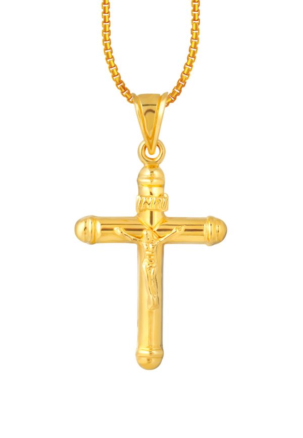 TOMEI Lusso Italia Cross Pendant, Yellow Gold 916 Online Hot Sale