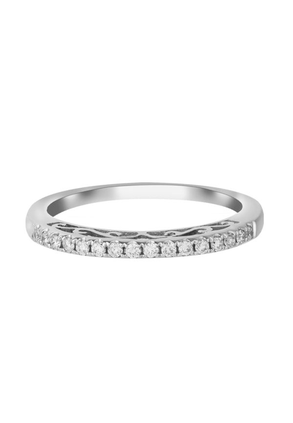 TOMEI Ornately Sophisticated with Luminous Sparks Ring, White Gold 375 (R4097) For Cheap