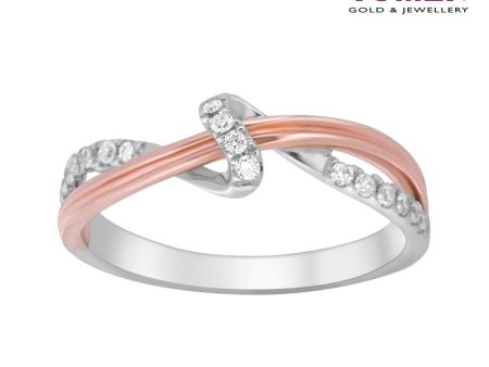 TOMEI Precious Trinity Collection Diamond Ring, White+Rose Gold 585 Online Hot Sale