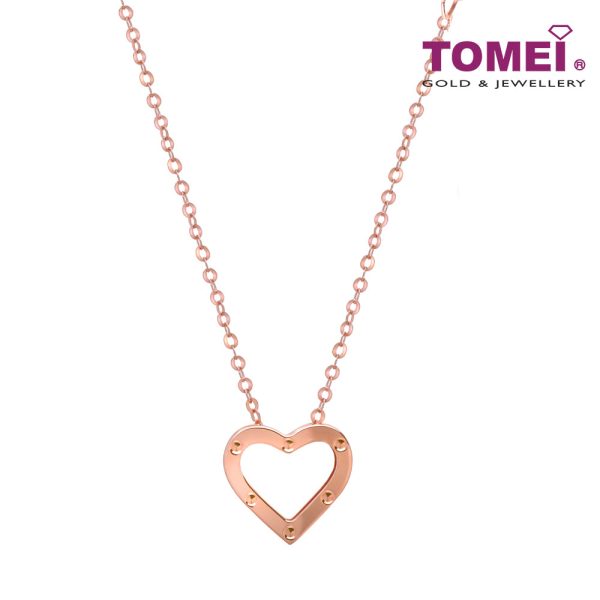 TOMEI Rouge Collection, Mini Heart Necklace Rose Gold 750 Online