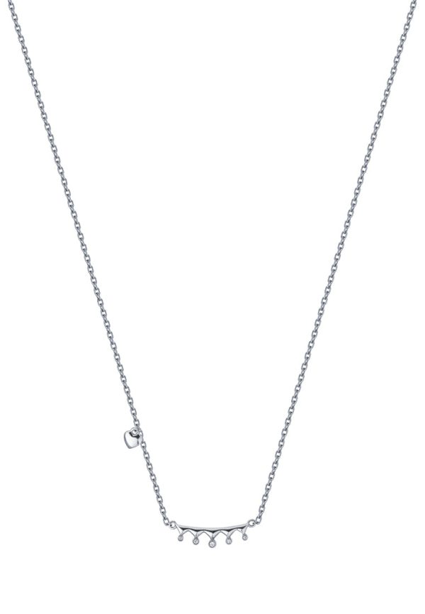 TOMEI Minimalist Diamond Necklace, White Gold 375 Online now