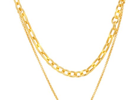 TOMEI Double-Strands Dwi Circles Necklace, Yellow Gold 999 (5D) Sale