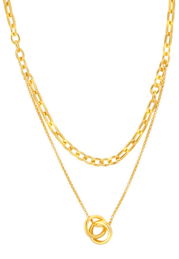 TOMEI Double-Strands Dwi Circles Necklace, Yellow Gold 999 (5D) Sale