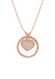 TOMEI Rouge Collection, Nacre Heart in Circle Necklace, Rose Gold 750 For Discount