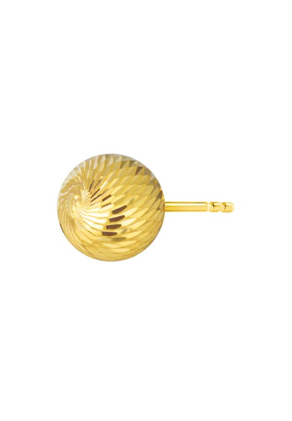 TOMEI Lusso Italia Lasered Cutting Ball Earrings, Yellow Gold 916 Cheap