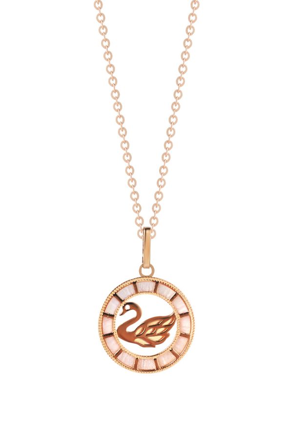 TOMEI Rouge Collection Swan Necklace, Rose Gold 750 on Sale